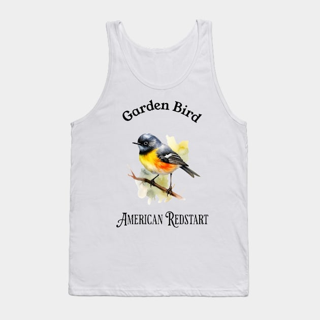 Garden Bird American RedStart Tank Top by DavidBriotArt